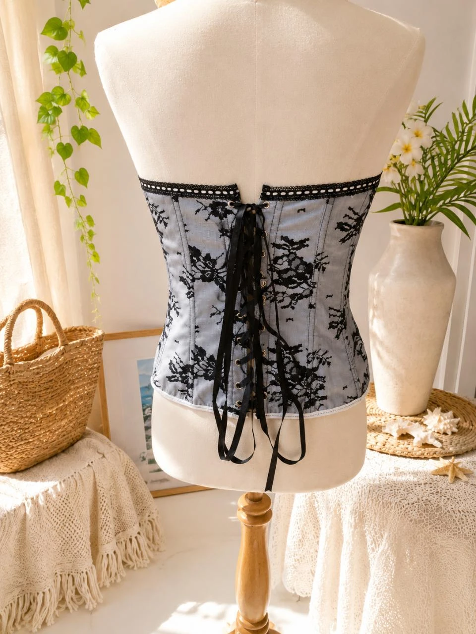 Corset maat 3XL grijs zwart met nieuwe string – photo 2